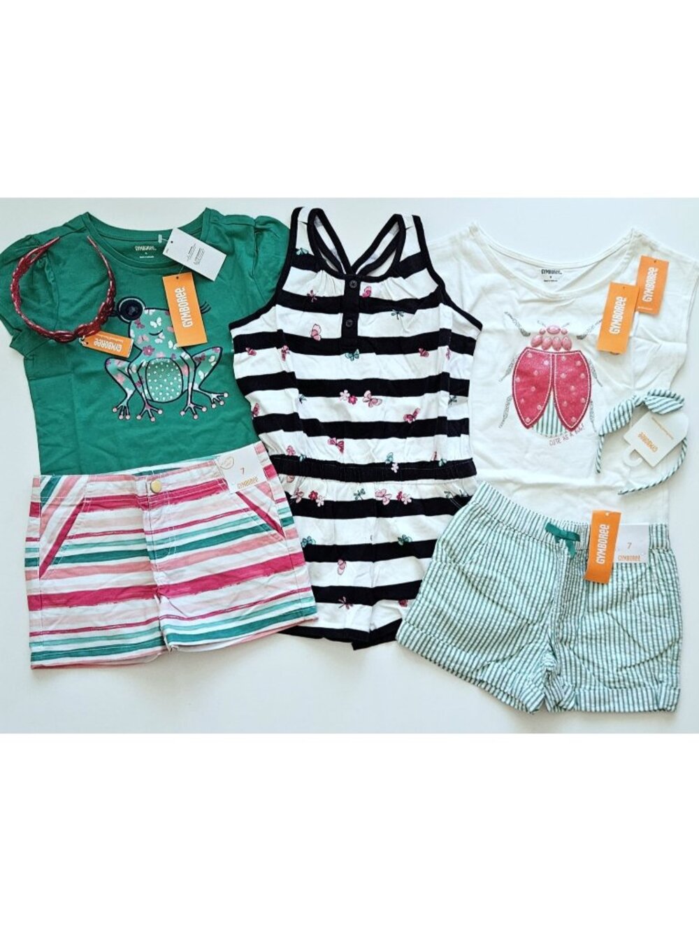 Gymboree NEW NWT Island Hopper  7-8 Tee Top Shorts Romper Lot